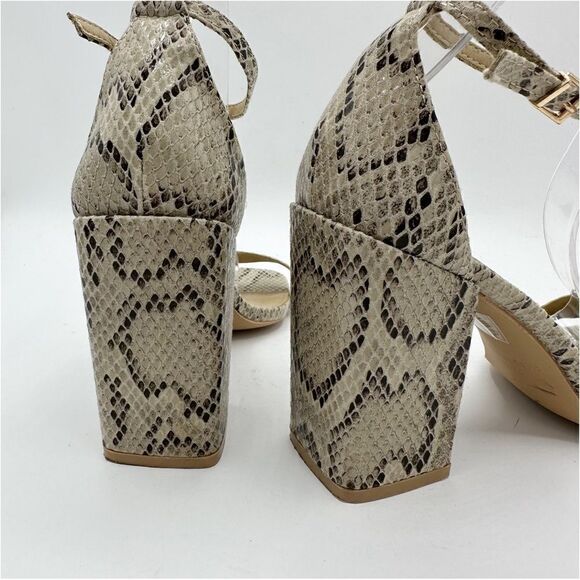 RAID Snake Print Ankle Strap Chunky Heel Sandals Sz 7.5 M - Picture 6 of 12